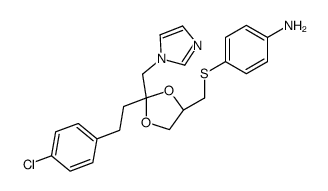 4-({[(2S,4S)-2-[2-(4-Chlorophenyl)ethyl]-2-(1H-imidazol-1-ylmethy l)-1,3-dioxolan-4-yl]methyl}sulfanyl)aniline Structure
