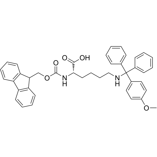 N-[(9H-芴-9-基甲氧基)羰基]-N'-[(4-甲氧基苯基)二苯基甲基]-L-赖氨酸结构式