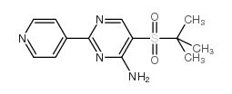 5-叔丁基磺酰基-2-(4-吡啶基)嘧啶-4-胺结构式