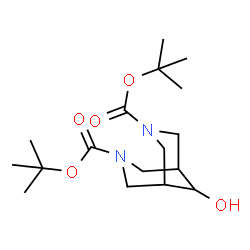 di-tert-butyl 9-hydroxy-3,7-diaza-bicyclo[3.3.1]nonane-3,7-dicarboxylate结构式