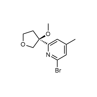 (S)-2-溴-6-(3-甲氧基四氢呋喃-3-基)-4-甲基吡啶结构式