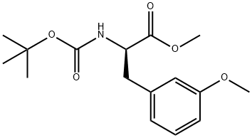 (R)-甲基2-((叔丁氧羰基)氨基)-3-(3-甲氧基苯基)丙酸酯结构式