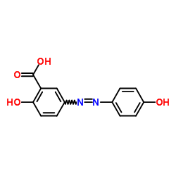 2-Hydroxy-5-[(4-hydroxyphenyl)diazenyl]benzoic acid结构式