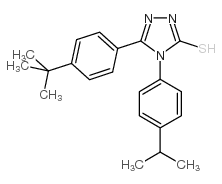 5-[4-(叔丁基)苯基]-4-(4-异丙基苯基)-4H-1,2,4-噻唑-3-硫醇结构式