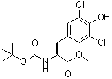 3,5-二氯-N-[叔丁氧羰基]-L-酪氨酸甲酯结构式