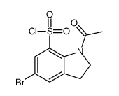 1-ACETYL-5-BROMO-2,3-DIHYDRO-1H-INDOLE-7-SULFONYLCHLORIDE Structure