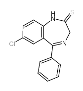 7-氯-5-苯基-2-硫羰基-2,3-二氢-1,4-苯(异)二氮卓结构式