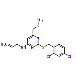 N-Allyl-2-[(2,4-dichlorobenzyl)sulfanyl]-6-[(methylsulfanyl)methyl]-4-pyrimidinamine结构式