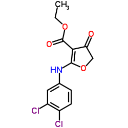 Ethyl 2-[(3,4-dichlorophenyl)amino]-4-oxo-4,5-dihydro-3-furancarboxylate结构式