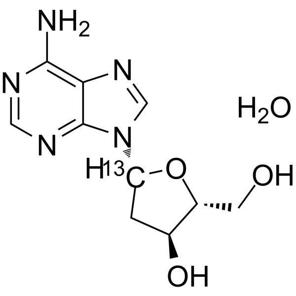 2'-Deoxyadenosine monohydrate-1′-13C Structure
