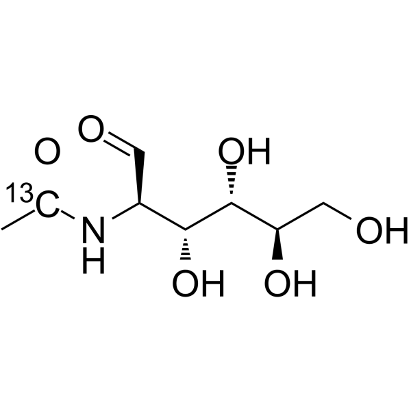 N-乙酰-D-氨基葡萄糖 13C-1结构式