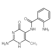 2-amino-N-(2-amino-4-methyl-6-oxo-3H-pyrimidin-5-yl)benzamide structure
