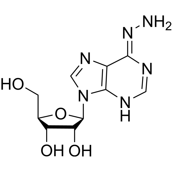 2-(6-hydrazinylpurin-9-yl)-5-(hydroxymethyl)oxolane-3,4-diol结构式