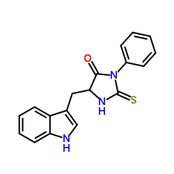4-Imidazolidinone,5-(1H-indol-3-ylmethyl)-3-phenyl-2-thioxo- picture