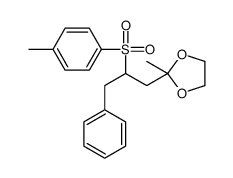 2-methyl-2-[2-(4-methylphenyl)sulfonyl-3-phenylpropyl]-1,3-dioxolane结构式