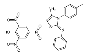 3-amino-5-anilino-4-p-tolyl-[1,2,4]thiadiazolium, picrate Structure