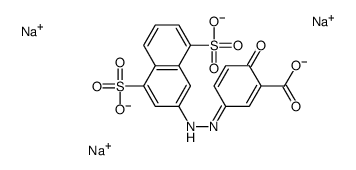 2-Hydroxy-5-[(4,8-disulfo-2-naphtyl)azo]benzoic acid trisodium salt Structure
