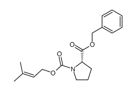 N-(3-methyl-2-butenyl)oxycarbonyl-L-proline benzyl ester结构式