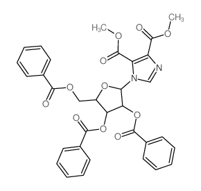 1H-Imidazole-4,5-dicarboxylicacid, 1-(2,3,5-tri-O-benzoyl-b-D-ribofuranosyl)-, dimethyl ester (9CI)结构式
