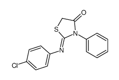 2-(4-chlorophenyl)imino-3-phenyl-1,3-thiazolidin-4-one结构式