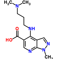 4-{[3-(Dimethylamino)propyl]amino}-1-methyl-1H-pyrazolo[3,4-b]pyridine-5-carboxylic acid Structure