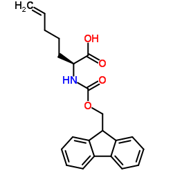 N-芴甲氧羰基-(S)-2-氨基-6-庚烯酸结构式
