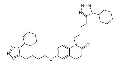 6-[4-(1-环己基-1H-四唑-5-基)丁氧基]-1-[4-(1-环己基-1H-四唑-5-基)丁基]-3,4-二氢-2(1H)-喹啉酮结构式