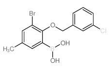3-Bromo-2-(3'-chlorobenzyloxy)-5-methylphenylboronic acid(contains varying amounts of Anhydride) Structure