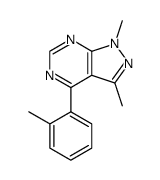 1,3-dimethyl-4-(o-methylphenyl)pyrazolo(3,4-d)pyrimidine结构式