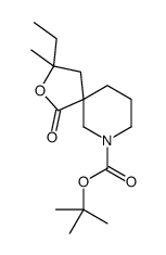 2-Methyl-2-propanyl 3-ethyl-3-methyl-1-oxo-2-oxa-7-azaspiro[4.5]d ecane-7-carboxylate Structure