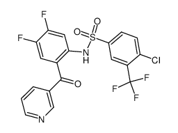 4-chloro-N-[4,5-difluoro-2-(pyridine-3-carbonyl)-phenyl]-3-trifluoromethyl-benzenesulfonamide结构式
