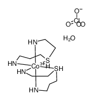 trans-5,6-u-fac-bis(2-aminoethyl-3-aminopropyl sulfide)cobalt(III)triperchlorate*H2O Structure