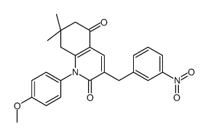 1-(4-甲氧基苯基)-7,7-二甲基-3-(3-硝基苄基)-7,8-二氢喹啉-2,5(1H,6H)-二酮结构式