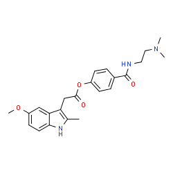5-Methoxy-2-methyl-1H-indole-3-acetic acid 4-[[[2-(dimethylamino)ethyl]amino]carbonyl]phenyl ester结构式