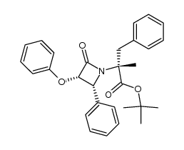 (R)-tert-butyl 2-methyl-2-((3S,4R)-2-oxo-3-phenoxy-4-phenylazetidin-1-yl)-3-phenylpropanoate结构式