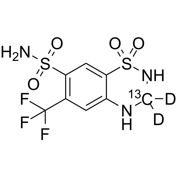 Hydroflumethiazide-13C-d2 Structure
