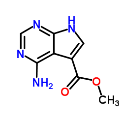 4-氨基-7H-吡咯并[2,3-d]嘧啶-5-甲酸甲酯结构式