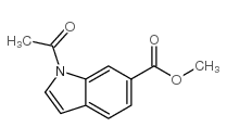 1-乙酰基-6-甲氧基羰基吲哚结构式
