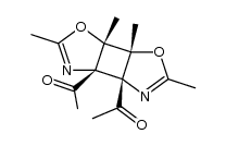 1,1'-((3aR,3bS,6aS,6bR)-2,5,6a,6b-tetramethyl-3a,3b,6a,6b-tetrahydrocyclobuta[1,2-d:4,3-d']bis(oxazole)-3a,3b-diyl)diethanone结构式