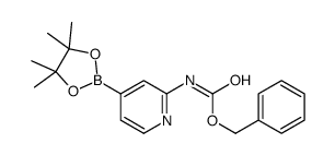 苄基(4-(4,4,5,5-四甲基-1,3,2-二氧硼杂环戊烷-2-基)吡啶-2-基)氨基甲酸酯结构式