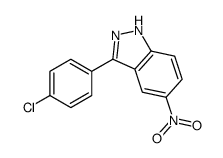 3-(4-Chlorophenyl)-5-nitro-1H-indazole结构式