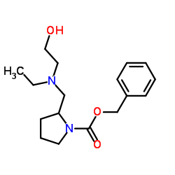 Benzyl 2-{[ethyl(2-hydroxyethyl)amino]methyl}-1-pyrrolidinecarboxylate结构式