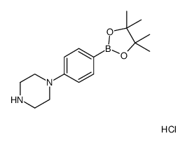 1-(4-(4,4,5,5-四甲基-1,3,2-二氧硼杂环戊烷-2-基)苯基)哌嗪盐酸盐结构式