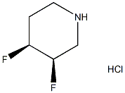 cis-3,4-difluoropiperidine hydrochloride Structure