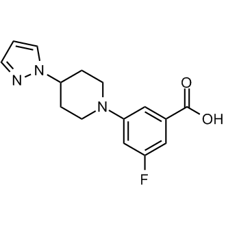 3-(4-(1H-Pyrazol-1-yl)piperidin-1-yl)-5-fluorobenzoic acid Structure