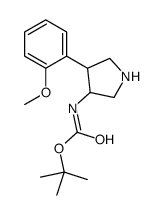 (3S,4R)-4-(2-甲氧基苯基)吡咯烷-3-基氨基甲酸叔丁酯结构式