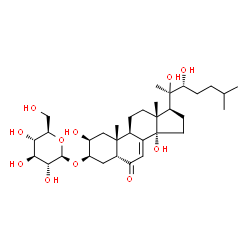 (22R)-3β-(β-D-Glucopyranosyloxy)-2β,14,20,22-tetrahydroxy-5β-cholest-7-en-6-one structure
