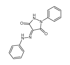 1-Phenyl-4-(2-phenylhydrazono)pyrazolidine-3,5-dione结构式
