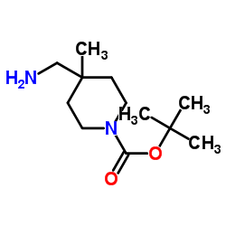 4-(氨基甲基)-4-甲基哌啶-1-甲酸叔丁酯结构式