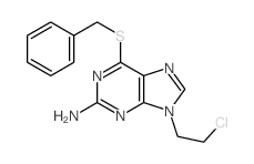 9H-Purin-2-amine,9-(2-chloroethyl)-6-[(phenylmethyl)thio]-结构式